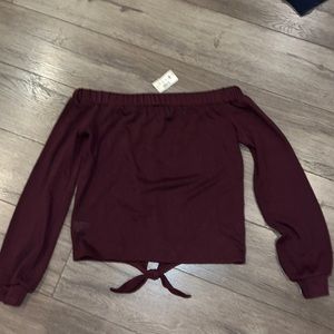 Aeropostale plum purple off the shoulder long sleeve